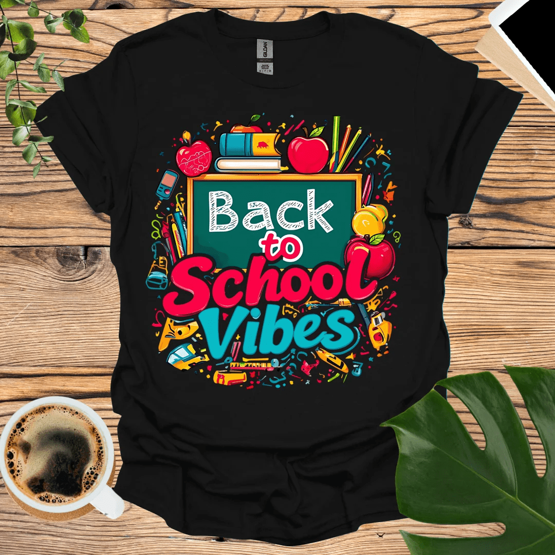 Back to School Vibes T-Shirt - Fun School Icons