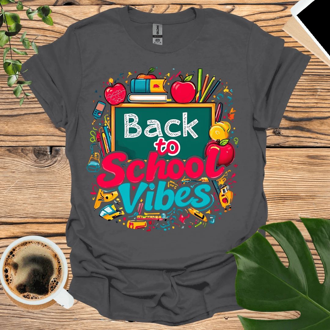 Back to School Vibes T-Shirt - Fun School Icons