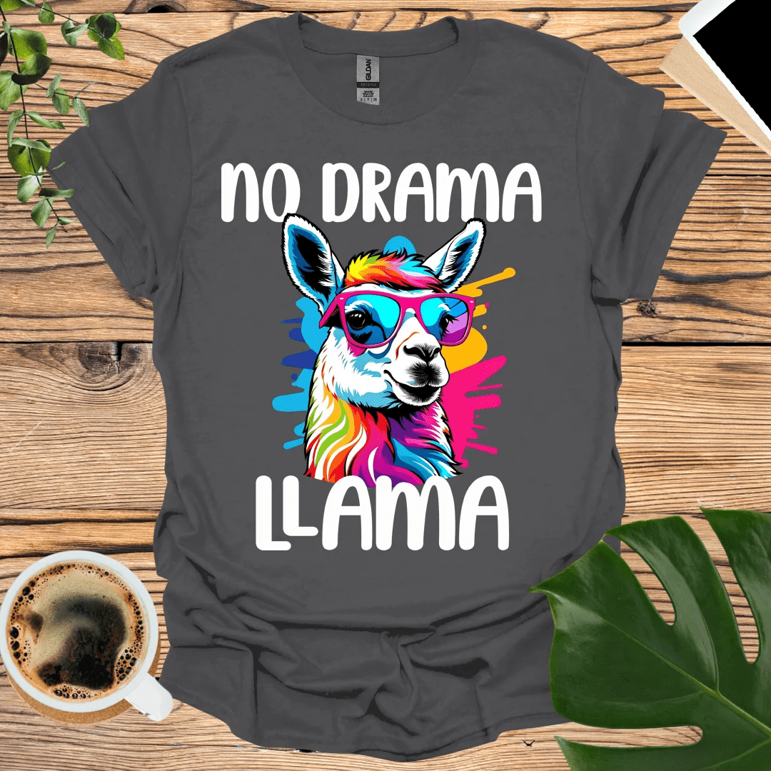 Cool and Colorful No Drama Llama T-Shirt