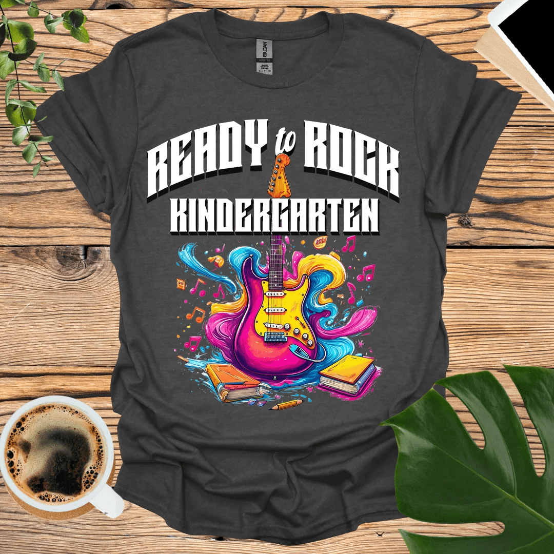 Vibrant Ready to Rock Kindergarten T-Shirt Design