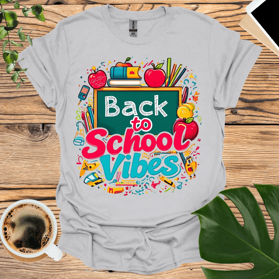 Back to School Vibes T-Shirt - Fun School Icons