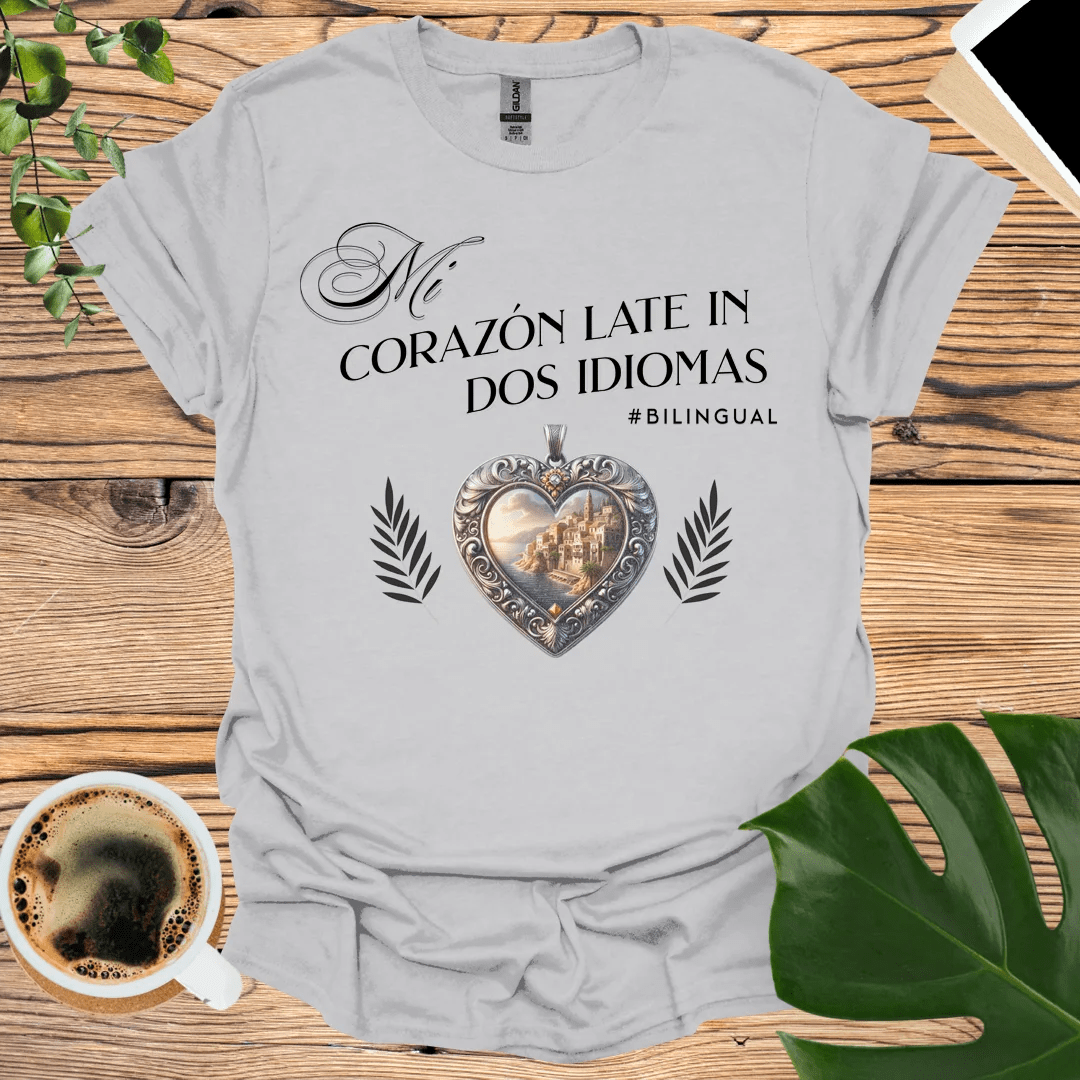 My Heart Beats in Two Languages - Spanish T-Shirt