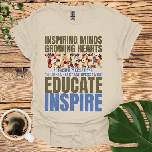 Floral Teacher T-Shirt: Inspire Minds & Hearts