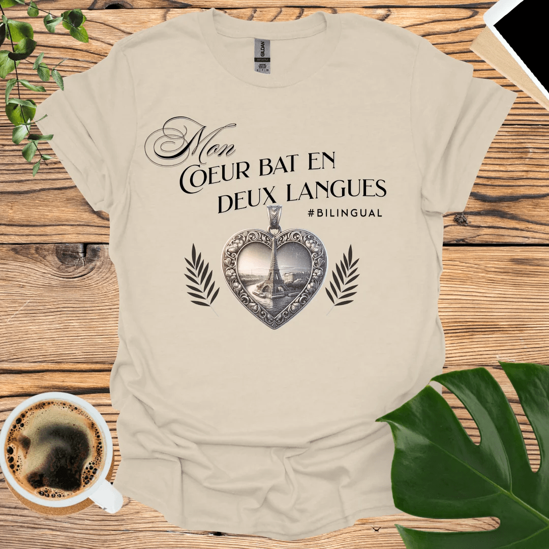 My Heart Beats in Two Languages - French T-Shirt