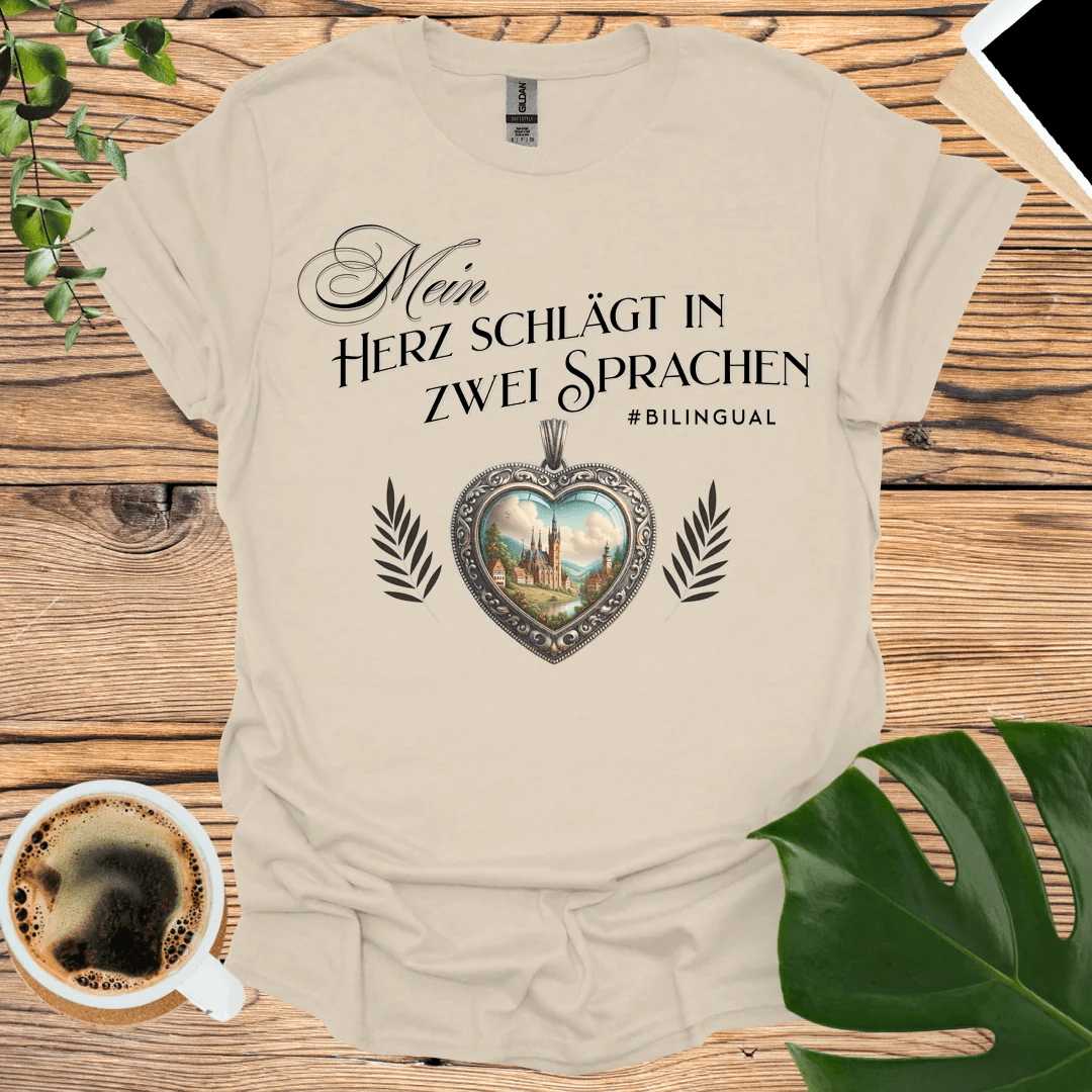 My Heart Beats in Two Languages - German T-Shirt