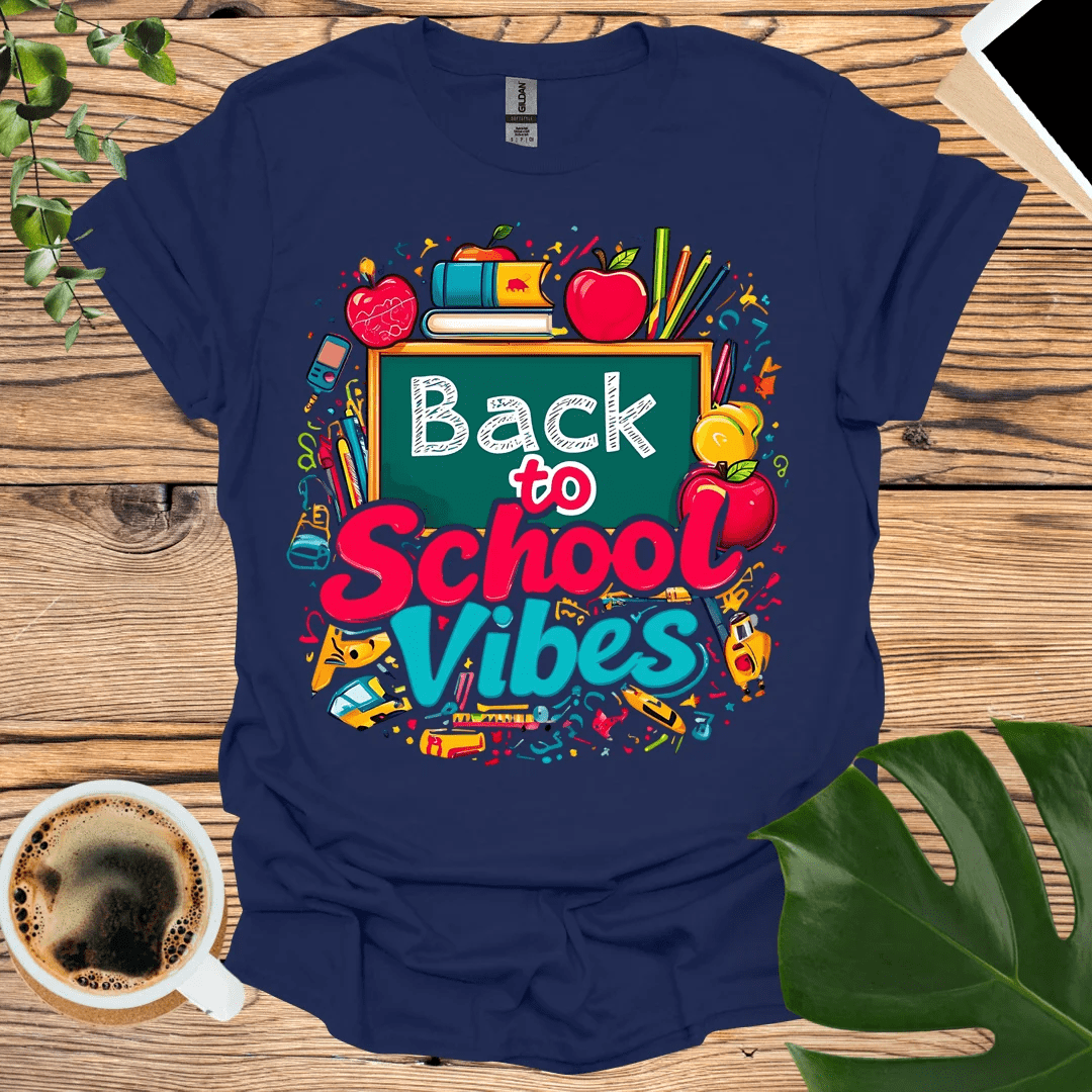 Back to School Vibes T-Shirt - Fun School Icons