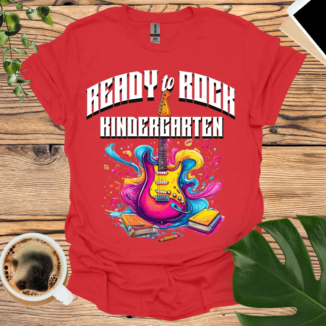 Vibrant Ready to Rock Kindergarten T-Shirt Design